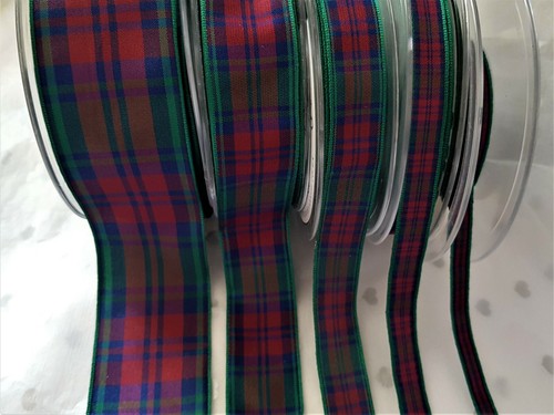 Berisfords Tartan ribbon Scottish Approved Designs 7 10 16 25 40mm LINDSEY