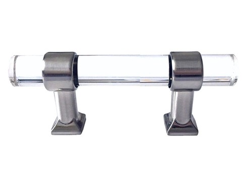 3/" 3.5/" 3.75/" 4.5/" 5/" 5.5/" Acrylic Cabinet Pull Lucite Drawer Pull Handle Nickel