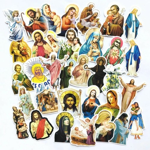 32 Pegatinas religiosas-Jesús Pegatina De Vinilo-Bebé//Santos//Virgen María//Los Ángeles-Grande