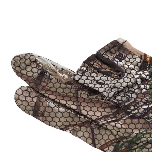 Camo Hunting Fishing Elastic Antiskid Half Finger Gloves for Summer Y
