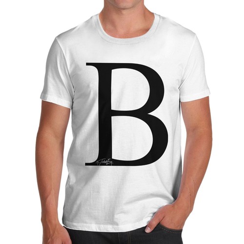 Twisted Envy Men/'s Alphabet Monogram Letter B T-Shirt