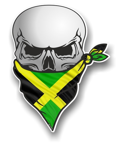 Skull With Face BANDANA /& Jamaica Jamaican Country Flag vinyl car sticker decal