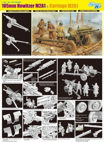 DRAGON 6499 1//35 U.S 105mm Howitzer M2A1 /& Carriage M2A1