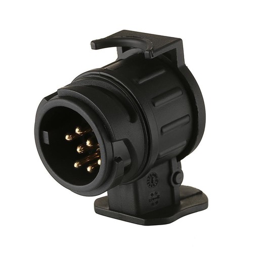 Black 13 Pin Socket Euro Car to 7 Pin Trailer Adapter Converter Caravan Tow Bar