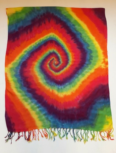 Tie Dye Womens Pashmina Scarf Shawl Sarong Festival Beach Gift Present RAINBOW