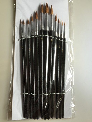 12 unid braguitas pinselset artistas pintura cepillos set pintar pinceles grande mini pincel