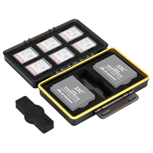 Jjc 2 X Cámara Fujifilm NP-W126//W126S Batería y 6 X Soporte para caja de almacenamiento de tarjeta SD