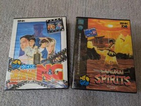 SNK NEO GEO AES Console 2 Joysticks Working Tasted 2 Games Japan