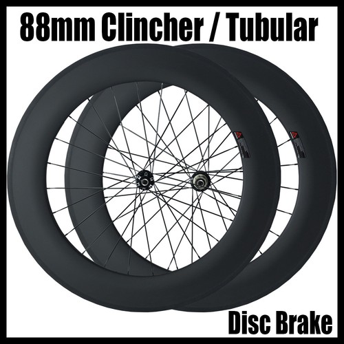 Carbon Wheelset 700C Clincher Disc Brake 88mm Carbon Road Cyclocross Bike Wheels