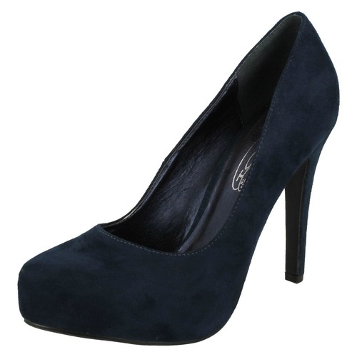 Ladies Spot On High Heel Platform Court Shoes