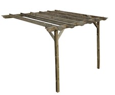 Wooden Lean-to Pergola Kit - Longhorn Design Wall-Mounted Shade Gazebo