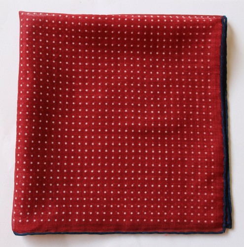 mouchoir 42 cm Main Roulé BORDEAUX /& BLANC Pin Dots Poche SQUARE