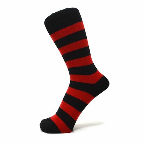 Size: 4-7 Black And Red Thick Striped Ankle Socks