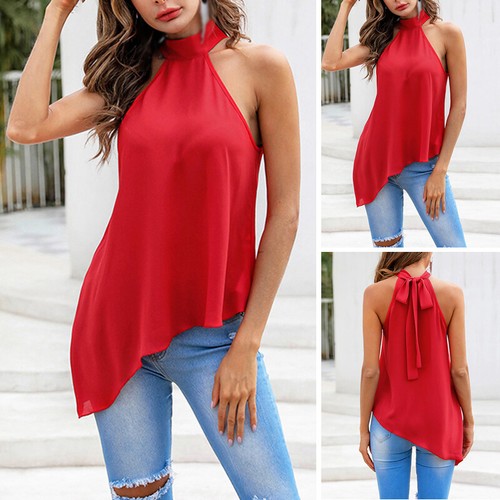 Damen Oberteile Damen Bluse Party Unregelmäßig Top Mode Bluse Urlaub