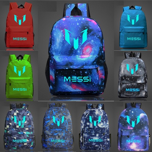 Messi Luminous Backpack Star Galaxy Football Training Shoulder Travel Laptop Bag