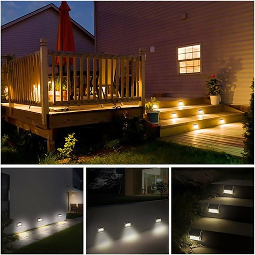 Solar LED Stufenleuchte Treppenlicht Treppen Beleuchtung Außenleuchten IP65 DHL