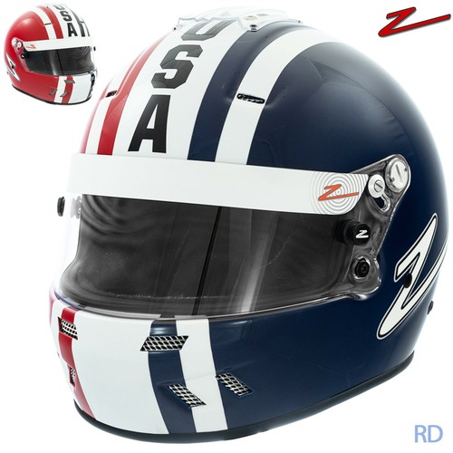 ZAMP RZ-58 USA Snell SA2015 Helmet Auto Racing+ ZUSA Graphic Red White Blue