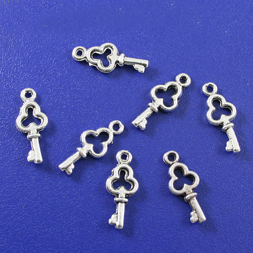 50pcs Tibetan silver Mini key charms findings h0579 
