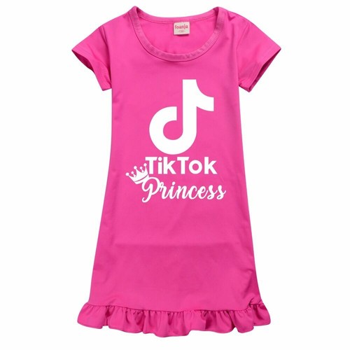 2020 TIK TOK Summer Home Pajamas Tops Dress Sleepwear Girls Birthday Lovely Gift