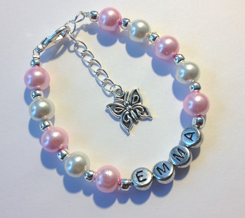 bracelet gift set any name Girls personalised necklace colour and charm!