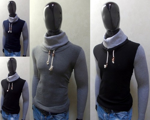 uomo cardigan giacca maglia collo alto 3 colori super slim cardigan m,l,xl,xxl