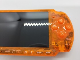 Sony PSP-3000 Playstation Portable Handheld Console Clear Orange Shell Custom