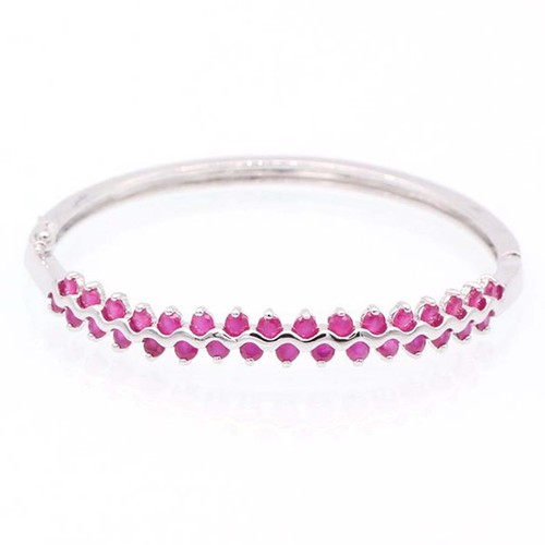 18K Plaqué Or Rubis Band Bracelet Bangle Women Wedding Party Banquet Bijoux