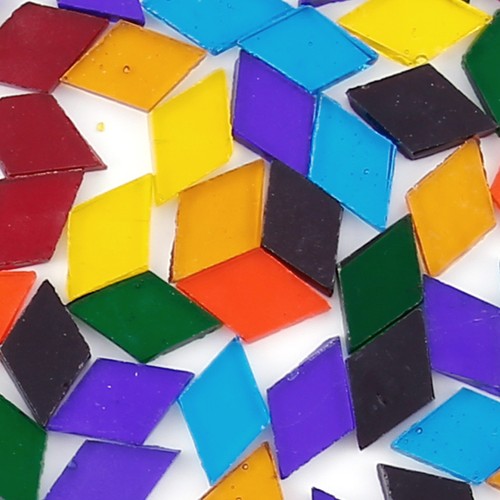 300g 350x Rhombus Shape Glass Mosaic Tiles Pieces for Art DIY Crafts 10mm Clear