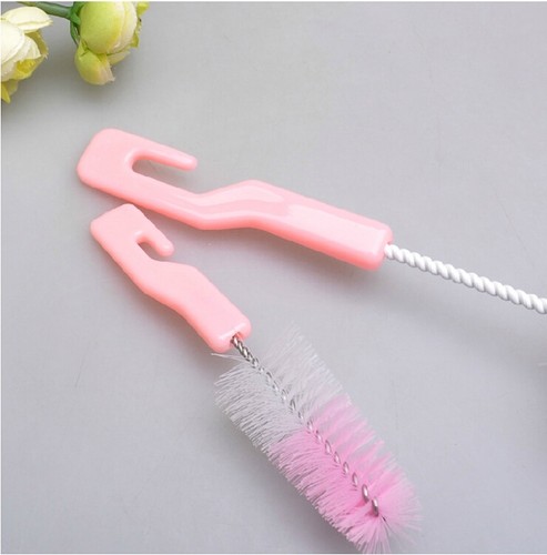 2 IN 1 Bottle/&Nipple Brush Bottle Brush Clean Cleaning Nipple Milk Bottles S