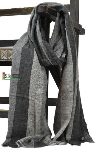 PASHMINA Cashmere Sciarpa a quadretti linea STRISCE NERE DA UOMO DONNA sciarpa scialle Wrap Stola