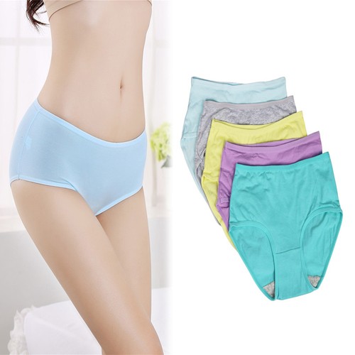 5-Pack Womens Girls Seamless Underwear Cotton Low Waist Brief Evrtyday Panties