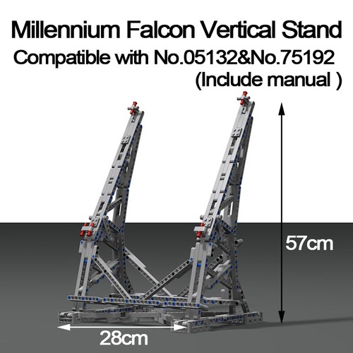 Vertical Stand UCS LEGO Millennium Falcon 75192 /& 05132GRAY Efferman Display