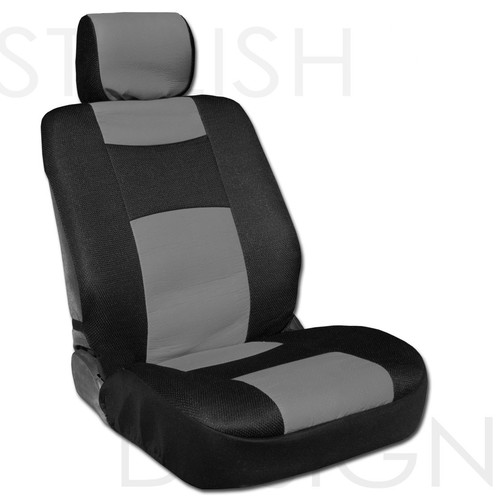 For VW New Black Grey PU Leather Mesh Car Truck Seat Covers Gift Set