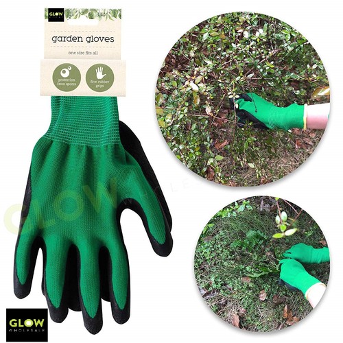 GARDEN GLOVES WEEDING DIY HEAVY DUTY LIFTING WORK WEAR RUBBER GRIP UNISEX PAIR