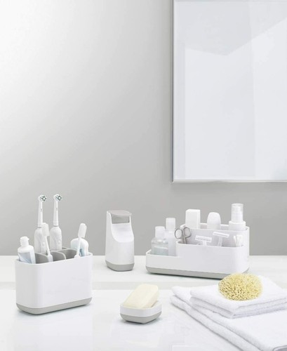 Grey//White Joseph Joseph Slim Compact Soap Dish