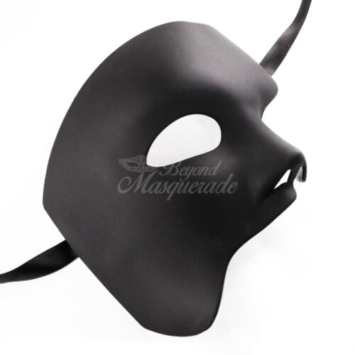 Black Phantom men Masquerade Mask Costume Prom Party Simple Mask