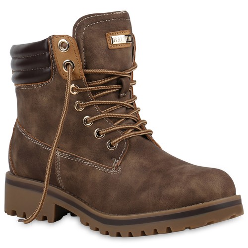 Warm Gefütterte Damen Outdoor Stiefeletten Worker Boots 813283 Trendy