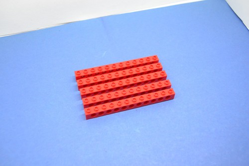 LEGO 5 x Technik Technic Lochstein Lochbalken 1x12 rot red hole brick 3895