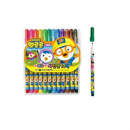 Korean Pororo Twist Up Colored Pencils Crayon Pencils Coloring Felt Tip Pens