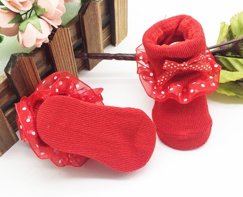 Toddler Kids Baby Boy Girl Combed Cotton Ankle Socks Bowknots Anti-slip Socks