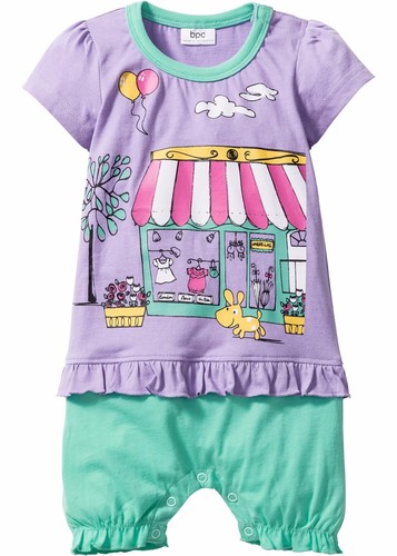 Baby Kurzarm Overall Bio-Baumwolle,flieder//mentholblau,Gr.56//62,NEU SALE !!!