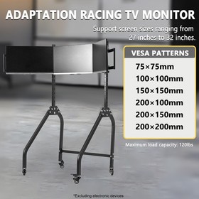 Marada Triple Monitor Racing Cockpit & Seat for Logitech G29 G923 Thrustmaster