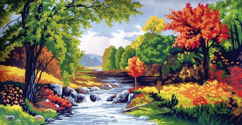 L/'automne Grafitec Printed Tapestry//Needlepoint Kit Autumn Scene