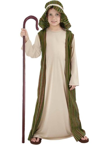 Child Green Shepherd New Fancy Dress Costume Christmas Joseph Nativity Kids Boys