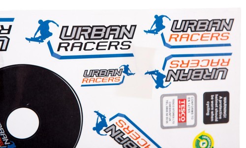 SKATEBOARDING in BLUE new URBAN RACERS Kids BICYCLE Bike STICKER SET Large