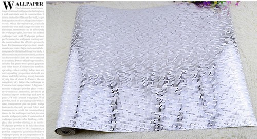 10m//roll Silver Mosaic Foil Wallpaper KTV Bar Reflective Ceiling Background Wall
