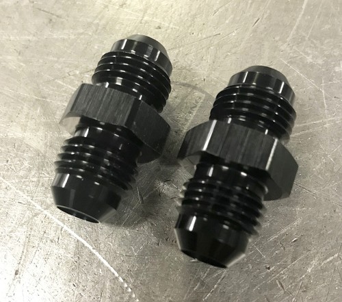 6 AN Male Flare Union Coupler Fitting Black Aluminum -6 AN Male Flare To 2