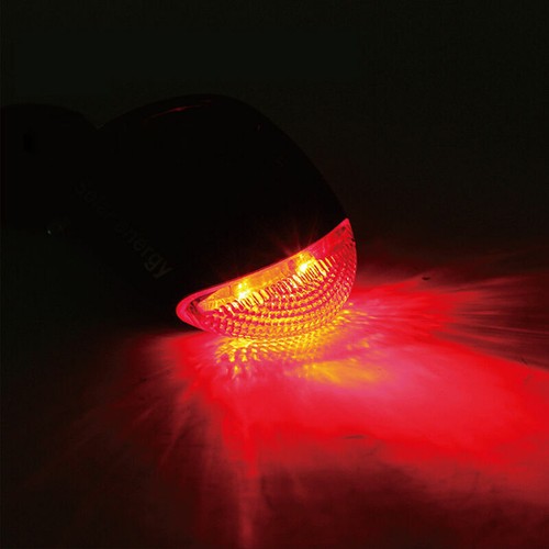 Solar Powered Bicycle Bike Rear Back Safety Light 3 Function Rot Lamp LED C9M2