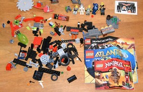Legos LG LOT 300+ pcs Ninjago-2516 Atlantis-8059 Racers-8164 & MORE GREAT Shape!