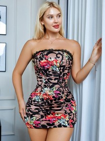 Women Sexy Lingerie Babydoll Mini Tube Dress Lace Nightgown Underwear Club Party